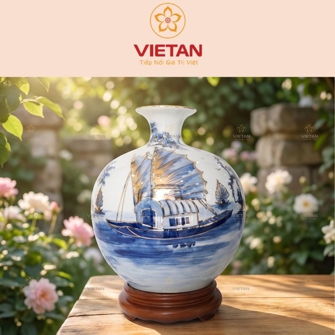 Bình Hút Lộc Vẽ Vàng Cảnh Hạ Long