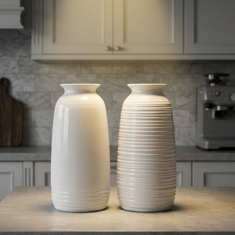 Bình Hoa Sứ Trắng Mẫu BH13