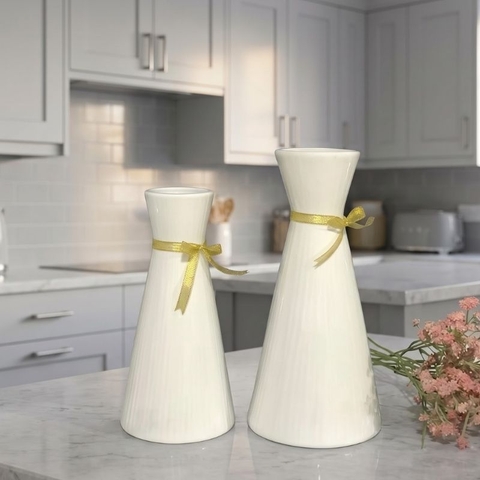 Bình Hoa Sứ Trắng Mẫu BH12