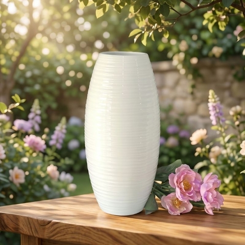 Bình Hoa Sứ Trắng Mẫu BH16
