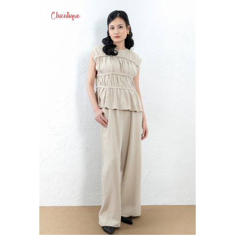 Set áo kiểu nữ quần suông Chicatique Hemi chất Linen Baboo không nhăn form nhẹ basic