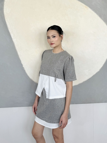 Set áo kiểu kèm chân váy ngắn Chicatique Lara chất cotton dày dặn đứng form tôn dáng