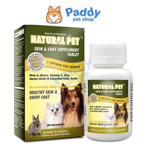 Viên Nhai Dinh Dưỡng Đẹp Lông Natural Pet (Hộp (60 Viên)