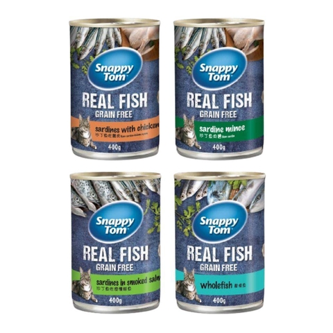 Pate Mèo Snappy Tom Real Fish - Lon (400g)