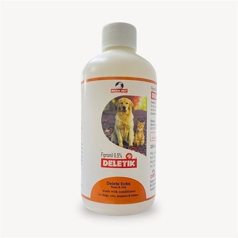 Sữa Tắm Trị Ve Bọ Chét Mèo & Chó Deletick Fipronil (Ấn Độ) (200ml)