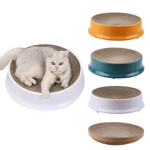 Bàn Cào Móng Giấy Ổ Nằm Tròn Có Đế Nhựa Cho Mèo 43cm