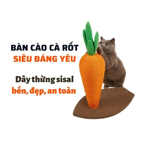 Bàn Cào Móng Mèo Fofos Hình Trụ Cà Rốt