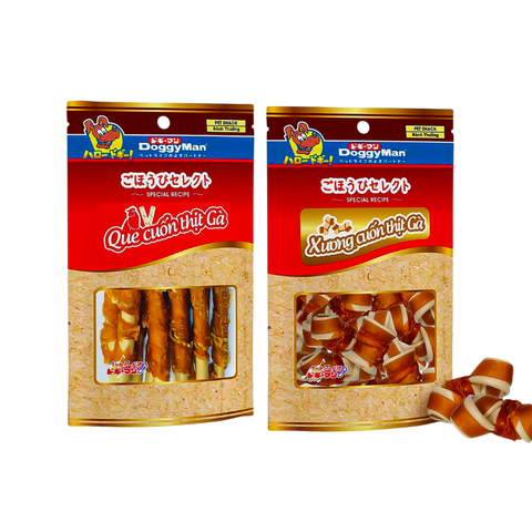 Bánh Thưởng Cho Chó Xương Cuốn Thịt Gà Doggyman (100g) (10 cây)