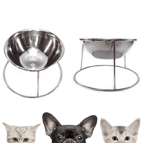 Bát Ăn Cho Chó Mèo Inox Đế Cao Có Thể Tháo Rời