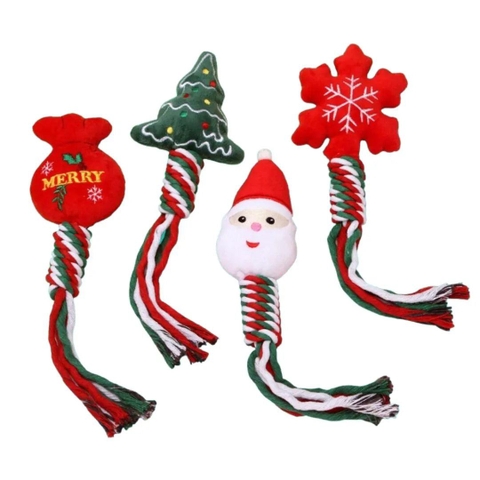 Đồ Chơi Cho Chó Thú Bông Bện Thừng Noel