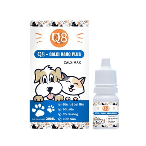 Dung Dịch Bổ Sung Canxi Cho Chó Mèo Q8 Canxi Nano Plus (20ml)