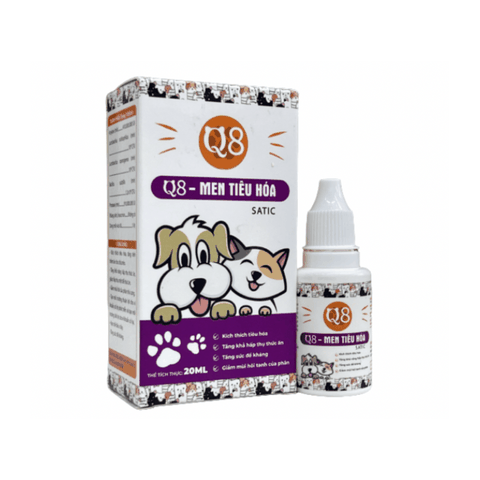 Dung Dịch Men Tiêu Hoá Cho Chó Mèo Q8 Satic (20ml)