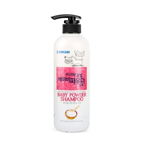 Sữa Tắm Mùi Phấn Cho Chó Mèo Da Nhạy Cảm Forcans Baby Powder (550ml)
