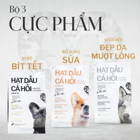 Hạt Cho Chó King's Pet Dầu Cá Hồi By Ba