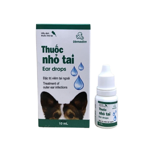 Nhỏ Tai Chó Mèo Viêm Tai Ngoài Vemedim (10ml)