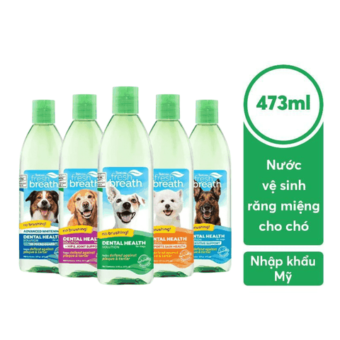 Nước Vệ Sinh Răng Miệng Hỗ Trợ Sức Khỏe Cho Chó Tropiclean (473ml) (Mỹ)