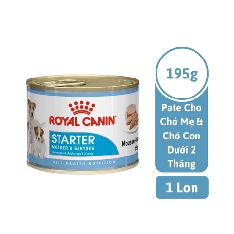 Pate Cho Chó Mẹ & Chó Con Royal Canin Starter Mother & Baby Dog Lon (195g)