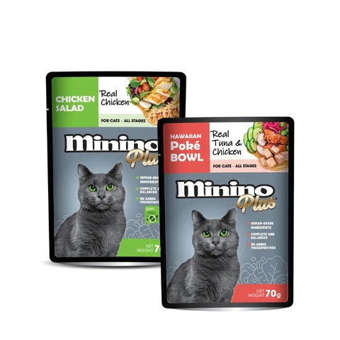 Pate Cho Mèo Mọi Lứa Tuổi Minino Plus Vị Gà (70g)