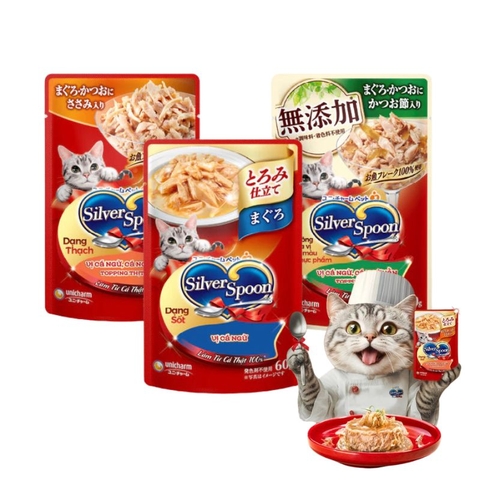 Pate Cho Mèo Silver Spoon Dạng Thạch & Sốt (60g)