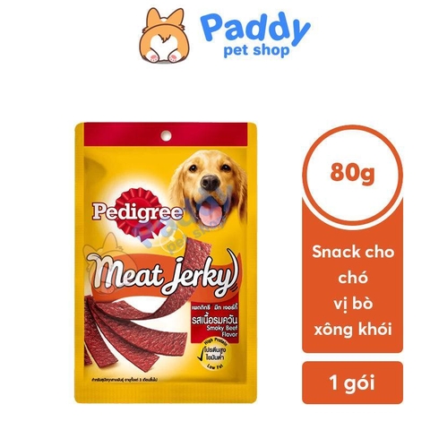 Snack Cho Chó Pedigree Meat Jerky Vị Bò Xông Khói (80g)