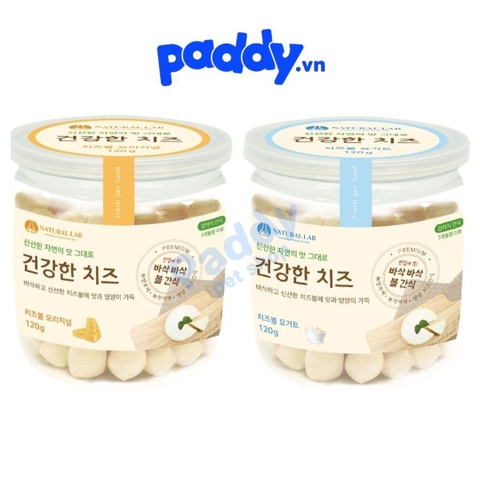Snack Cho Chó Phô Mai Viên Natural Lab Hộp (120g)