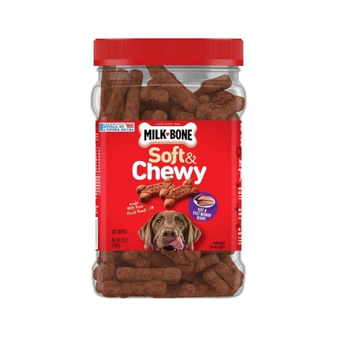 Snack Cho Chó Milk Bone Soft Chewy Thịt Bò (709g)
