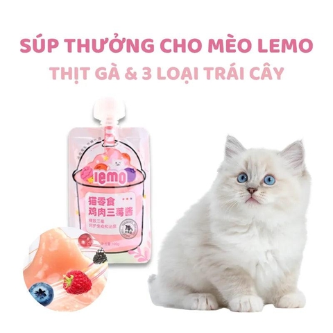 Súp Thưởng Cho Mèo Lemo Trái Cây Nắp Vặn (100g)