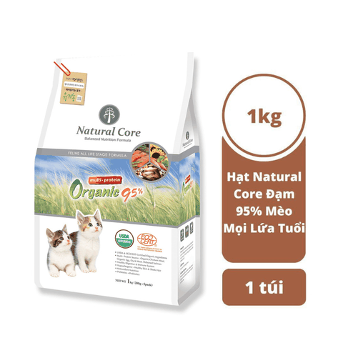 Thức Ăn Hạt Cho Mèo Mọi Lứa Tuổi Natural Core 95% Hữu Cơ (1kg)