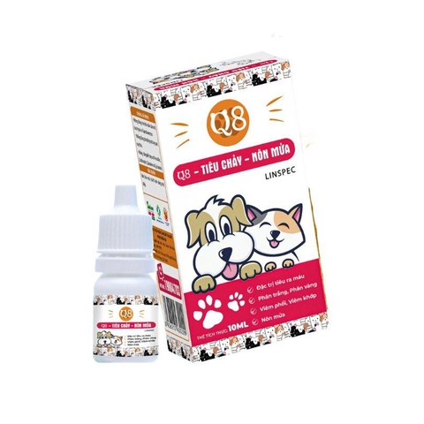 Dung Dịch Hỗ Trợ Chó Mèo Tiêu Chảy Nôn Mửa Linspec Q8 (10ml)