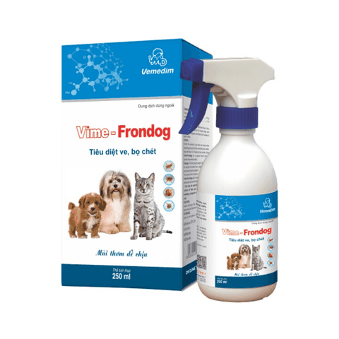 Vemedim Vime - Frondog, Thuốc Trị Ve, Rận Cho Chó, Mèo, Chai Xịt (250ml)