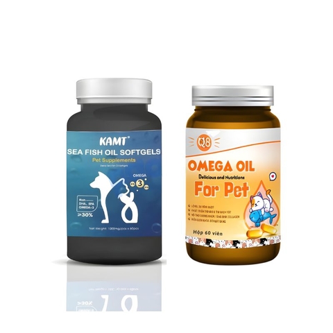 Viên Dầu Cá Hồi Omega Cho Chó Mèo (Hộp (60 viên)