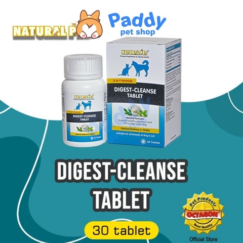 Viên Hỗ Trợ Tiêu Hóa, Thải Độc Ruột Cho Chó Mèo Natural Pet Digest Clease (Hộp (30 viên)