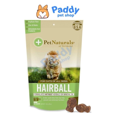 Viên Nhai Tiêu Búi Lông Mèo Pet Naturals Of Vermont Hairball (45g)