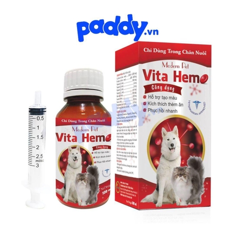 Dung Dịch Bổ Máu Kích Thích Thèm Ăn Cho Chó Mèo Vita Hemo (100ml)