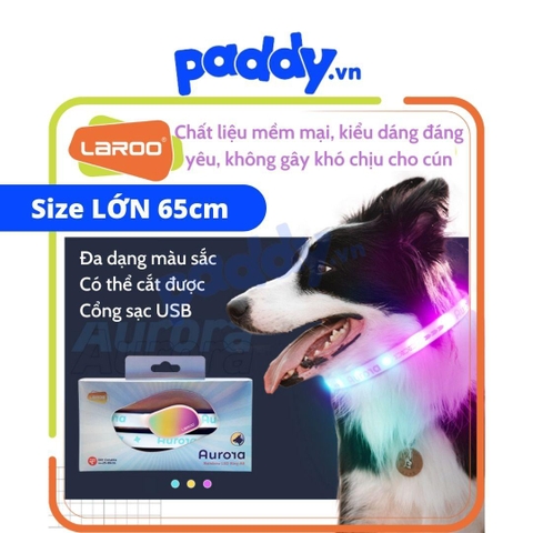 Vòng Cổ Cho Chó Đèn Led Laroo Sạc Usb - Aurora 65cm