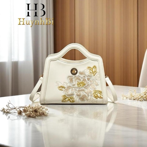 F2_Túi Xách Nữ  Họa Tiết Thêu Hoa Kích Thước 26x18x11cm