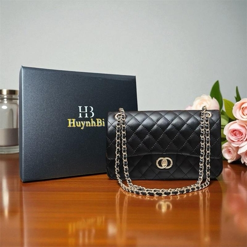 B8_Túi Đeo Vai Nữ Da Cừu Classic Flap, Túi Đi Tiệc Đẳng Cấp Size 23cm HuynhBi