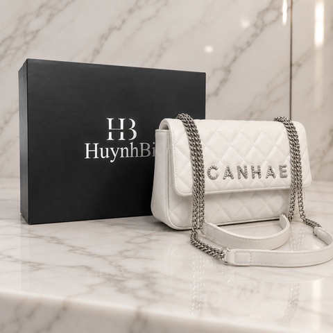 HuynhBi O8_Túi Đeo Vai Nữ Chất Liệu Da Cừu Thật, Kích Thước 24cm, Có Hộp Cao Cấp Làm Quà Tặng