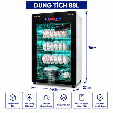 TỦ SẤY TIỆT TRÙNG RANOX 88L CAO CẤP