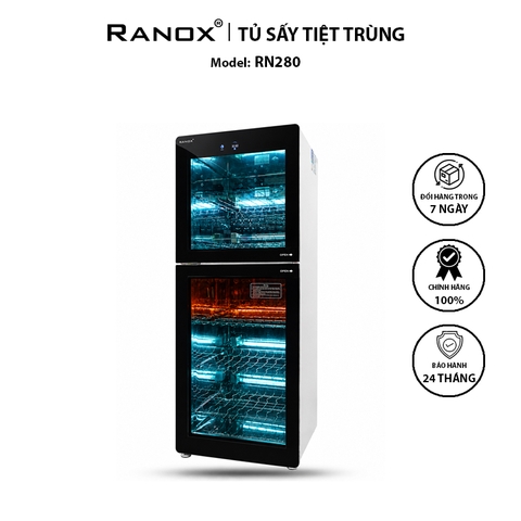 TỦ SẤY TIỆT TRÙNG RANOX 280L CAO CẤP