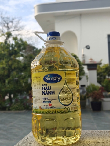 Dầu Đậu Nành Simply Chai 5 Lít – Dầu Thực Vật Nguyên Chất Giàu Omega 3-6-9 Cho Gia Đình