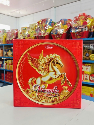 Bánh Quy Warmly Ngựa Vàng Cao Cấp – Phiên Bản Xanh Dương 120g & Đỏ Sang Trọng 350g