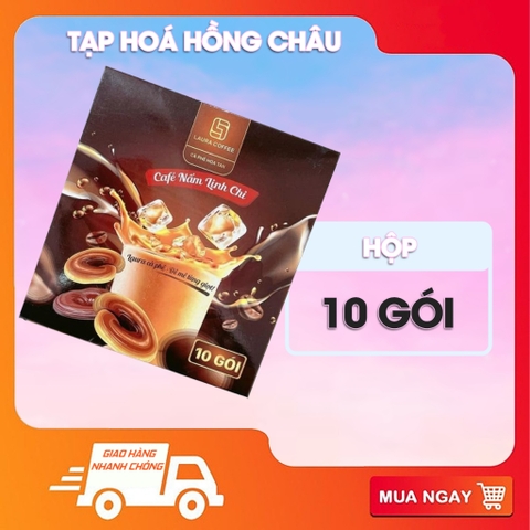 Cà phê đông trùng hạ thảo - cà phê nấm linh chi  (hộp 10 gói).