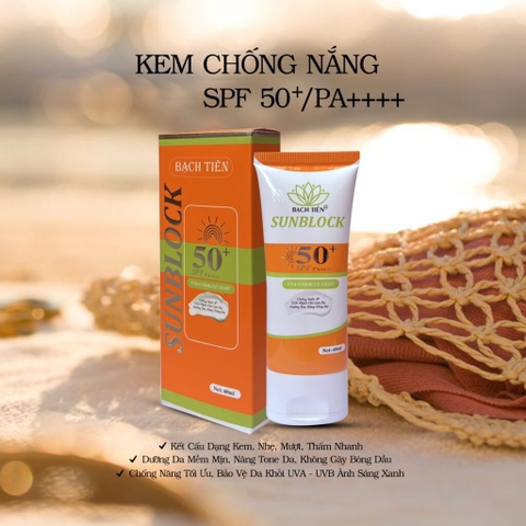 Kem Chống Nắng Dưỡng Ẩm SPF 50 PA++ Bạch Tiên 60ml