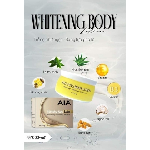 Kem body AIA dưỡng trắng da chính hãng 180g