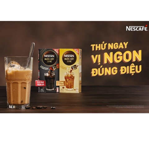 Hộp 5 gói nước cốt cà phê sữa NesCafé 75ml, cà phê đen NesCafé 75ml.