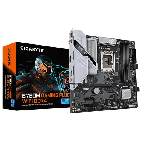 MAINBOARD GIGABYTE B760M GAMING PLUS WIFI DDR4 (INTEL B760/ LGA 1700/ M-ATX/ 4 KHE RAM)