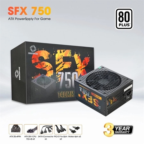 Nguồn COOLERPLUS SFX 750 - 750W (80 Plus)