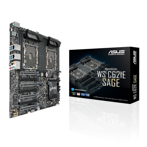 Mainboard ASUS WS C621E SAGE (Dual CPU Workstations) (Intel C621, LGA 3647, ATX, 12 Khe RAM DDR4)
