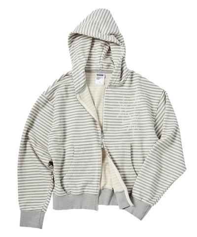 Áo Khoác Hoodie Zip Up Kẻ Sọc Nhỏ Untitled Starrynight – Màu Trắng Melange